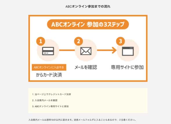 ABCオンライン本申し込みページの画像