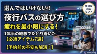 【夜行バス】選んではいけない会社とは?1年半の経験で分かった失敗しない選び方と持ち物チェックリスト